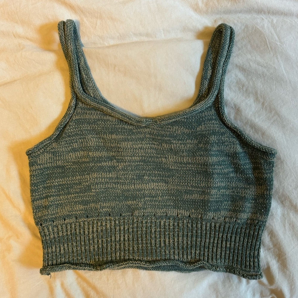green knit tank top